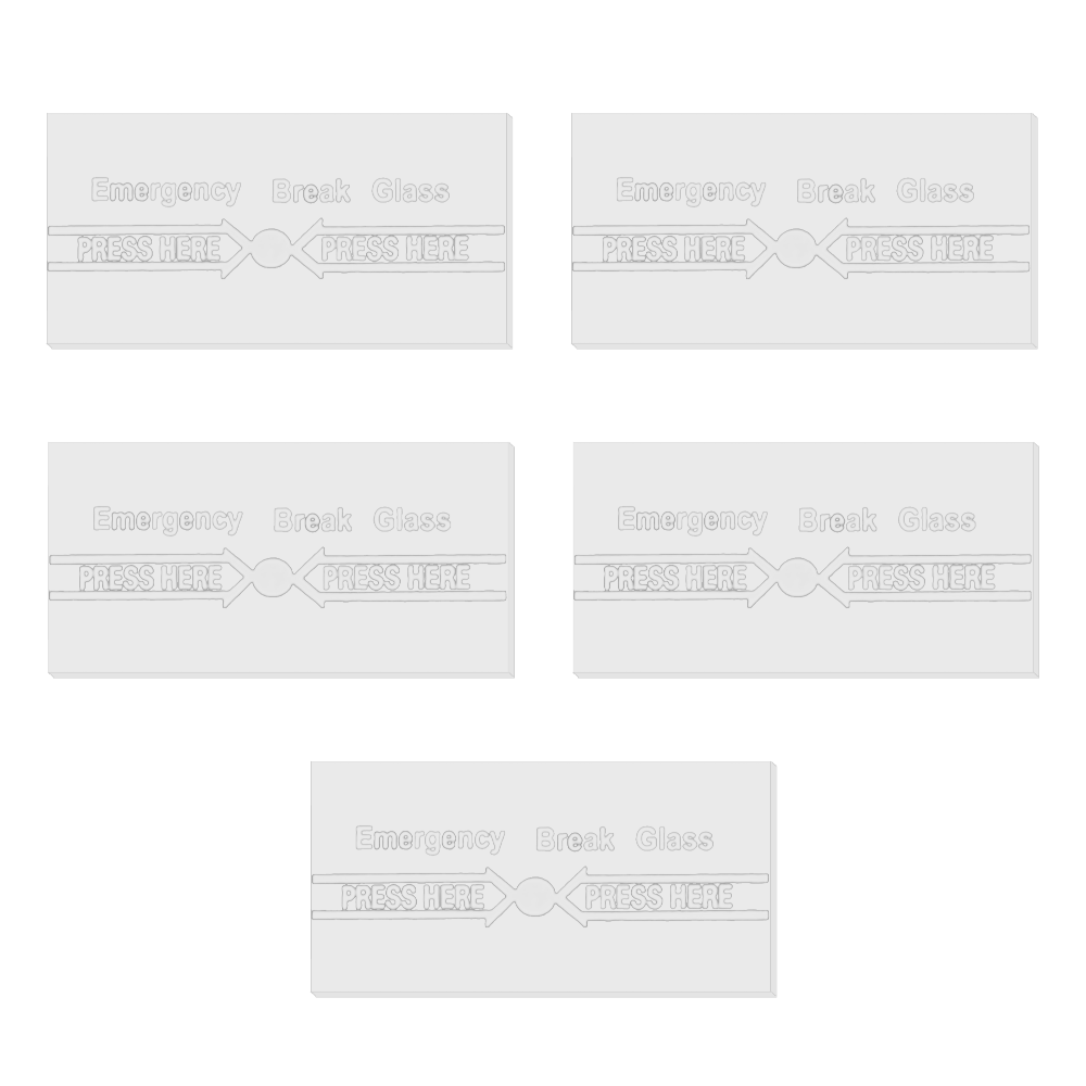 ASEC Spare Glass For Call Point Pack Of 5 - Clear