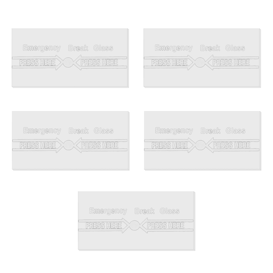 ASEC Spare Glass For Call Point Pack Of 5 - Clear