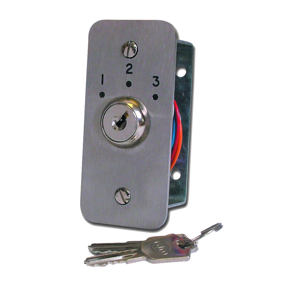 ASEC Three Position Key Switch Numbered 1, 2 & 3 - Stainless Steel