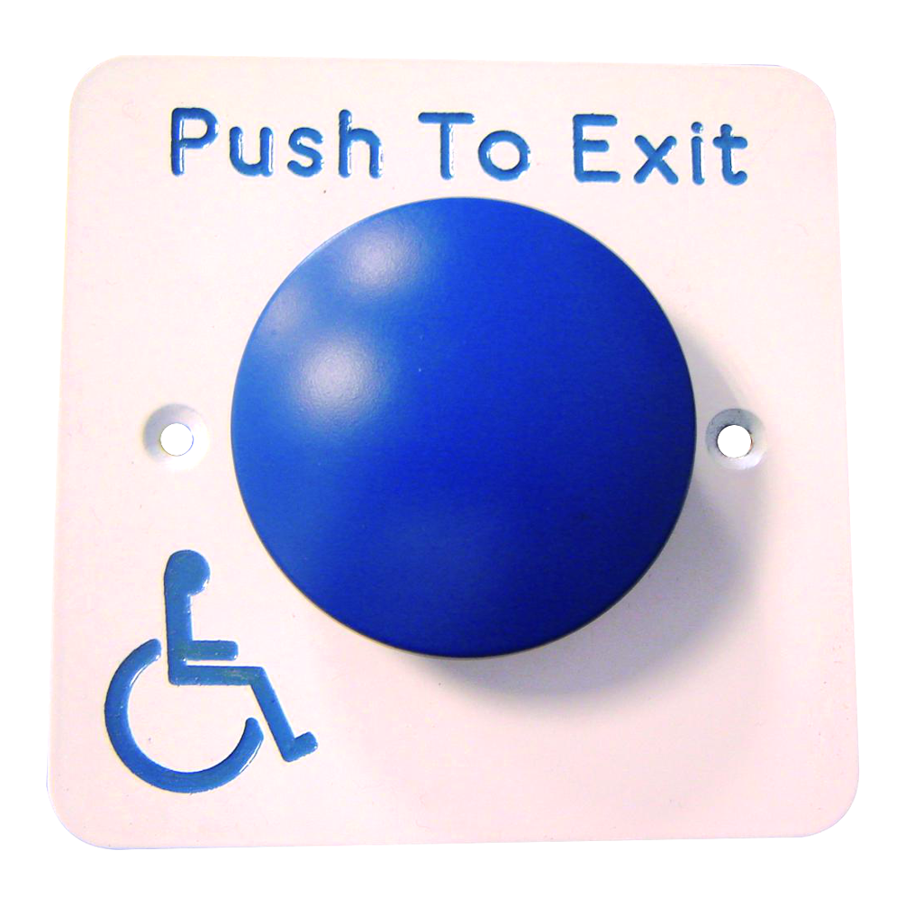 ASEC Push To Exit Blue Dome DDA Exit Button Push To Exit - Stainless Steel