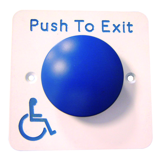 ASEC Push To Exit Blue Dome DDA Exit Button Push To Exit - Stainless Steel