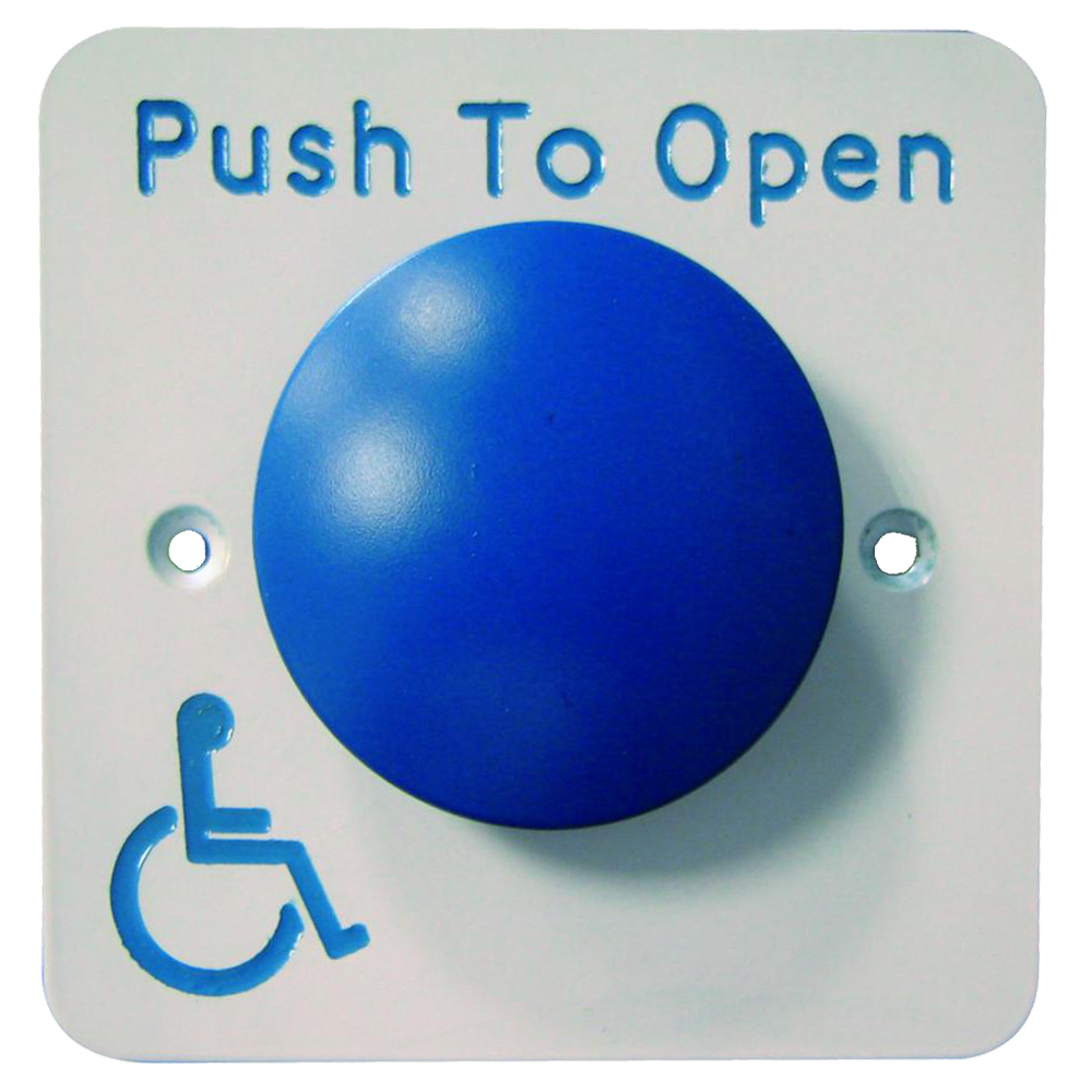 ASEC Push To Open Blue Dome DDA Exit Button Push To Open - Stainless Steel