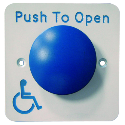 ASEC Push To Open Blue Dome DDA Exit Button Push To Open - Stainless Steel