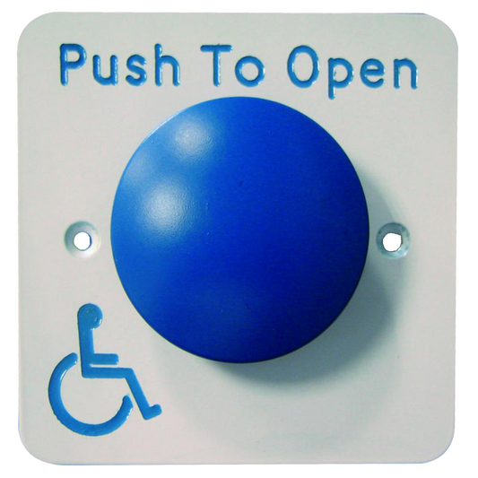 ASEC Push To Open Blue Dome DDA Exit Button Push To Open - Stainless Steel