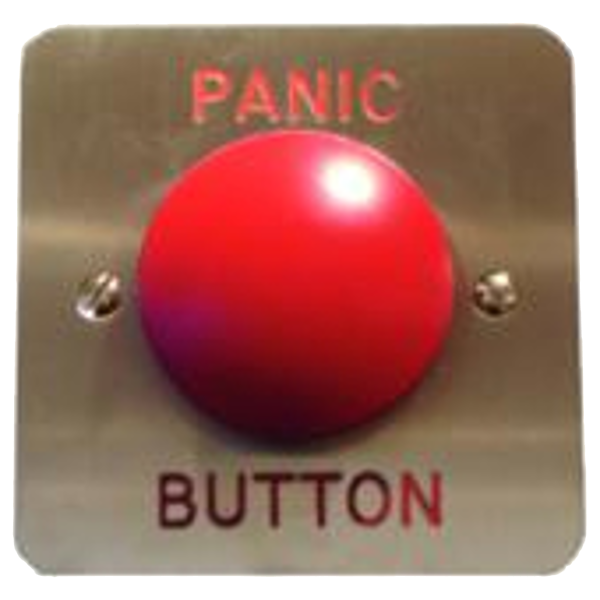 ASEC Red Dome Panic Button Push To Open - Stainless Steel