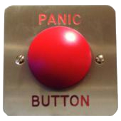 ASEC Red Dome Panic Button Push To Open - Stainless Steel