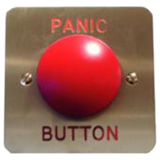 ASEC Red Dome Panic Button Push To Open - Stainless Steel