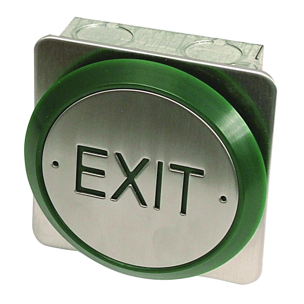 ASEC All Active Small Push Plate Exit Button Exit - Stainless Steel