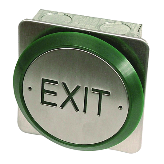 ASEC All Active Small Push Plate Exit Button Exit - Stainless Steel