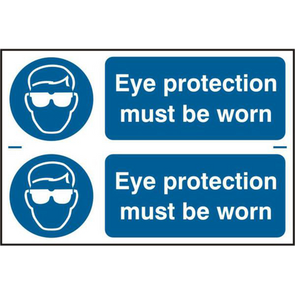 ASEC Eye Protection Must Be Worn 300mm x 100mm PVC Self Adhesive Sign