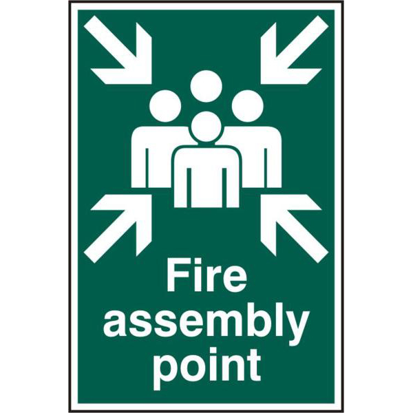 ASEC Fire Assembly Point 200mm x 300mm PVC Self Adhesive Sign