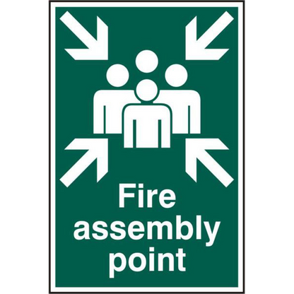 ASEC Fire Assembly Point 200mm x 300mm PVC Self Adhesive Sign