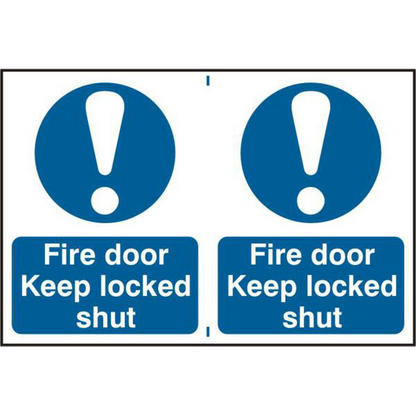 ASEC Fire Door Keep Locked Shut 200mm x 300mm PVC Self Adhesive Sign