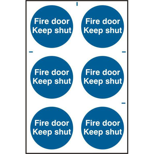 ASEC Fire Door Keep Shut 200mm x 300mm PVC Self Adhesive Sign