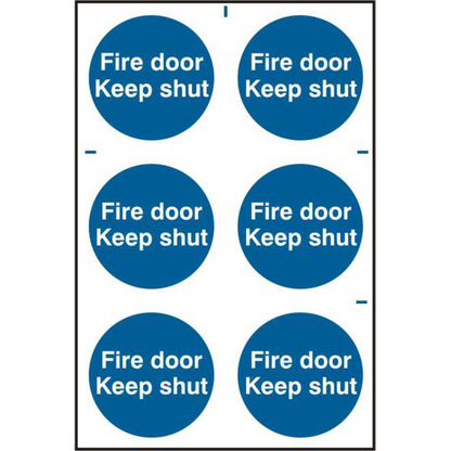 ASEC Fire Door Keep Shut 200mm x 300mm PVC Self Adhesive Sign