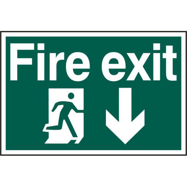 ASEC Fire Exit 200mm x 300mm PVC Self Adhesive Sign