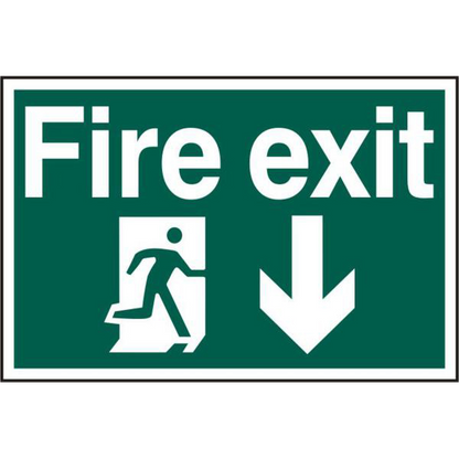 ASEC Fire Exit 200mm x 300mm PVC Self Adhesive Sign