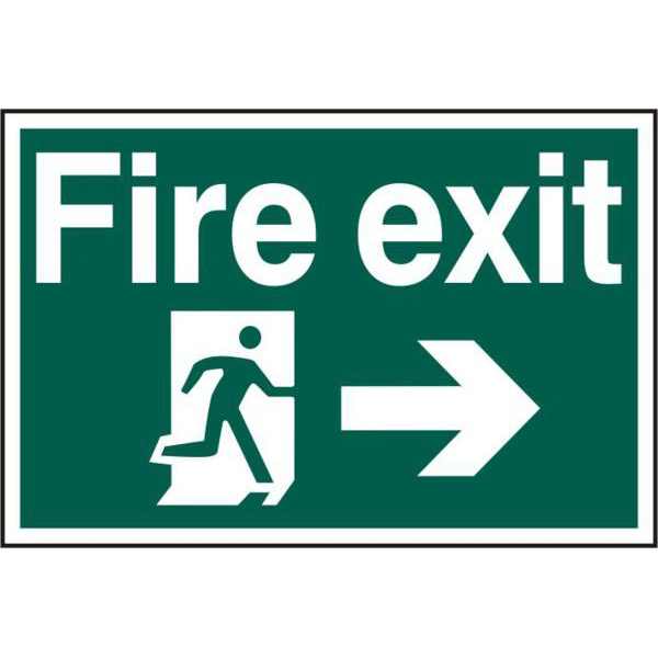 ASEC Fire Exit 200mm x 300mm PVC Self Adhesive Sign