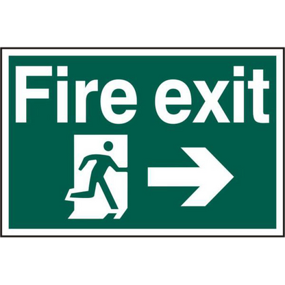 ASEC Fire Exit 200mm x 300mm PVC Self Adhesive Sign