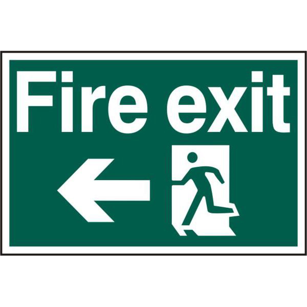 ASEC Fire Exit 200mm x 300mm PVC Self Adhesive Sign