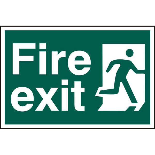 ASEC Fire Exit 200mm x 300mm PVC Self Adhesive Sign