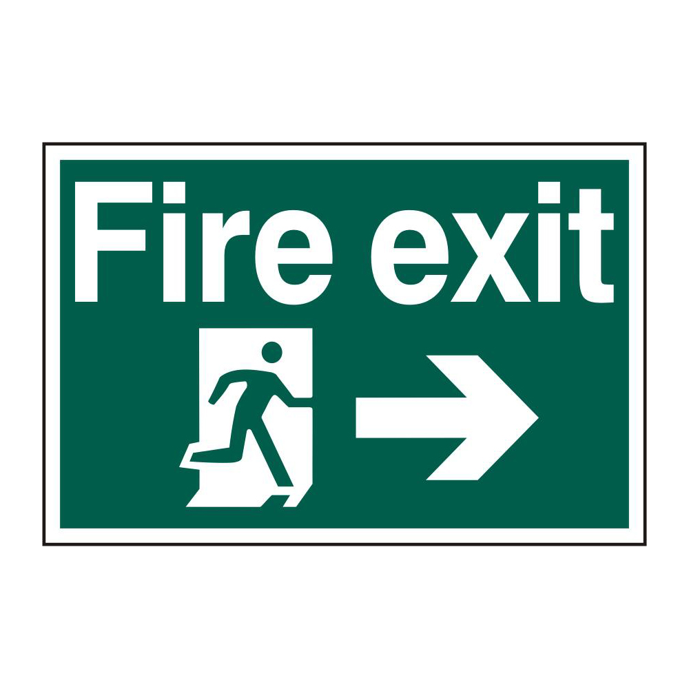 ASEC Fire Exit 400mm x 600mm PVC Self Adhesive Sign