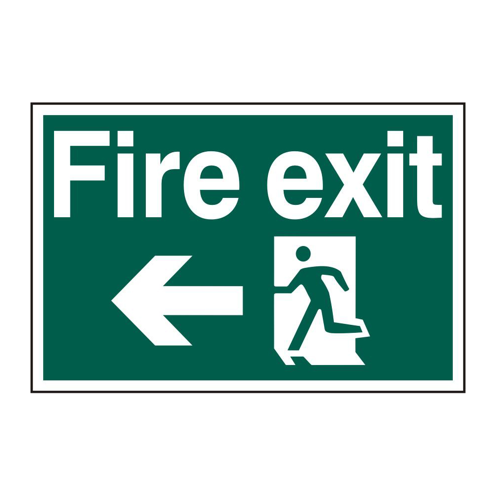 ASEC Fire Exit 400mm x 600mm PVC Self Adhesive Sign