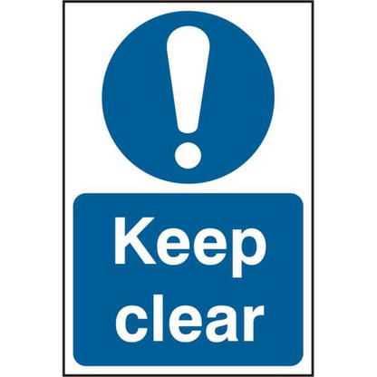 ASEC Keep Clear 200mm x 300mm PVC Self Adhesive Sign