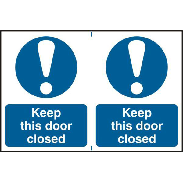 ASEC Keep This Door Closed 200mm x 300mm PVC Self Adhesive Sign