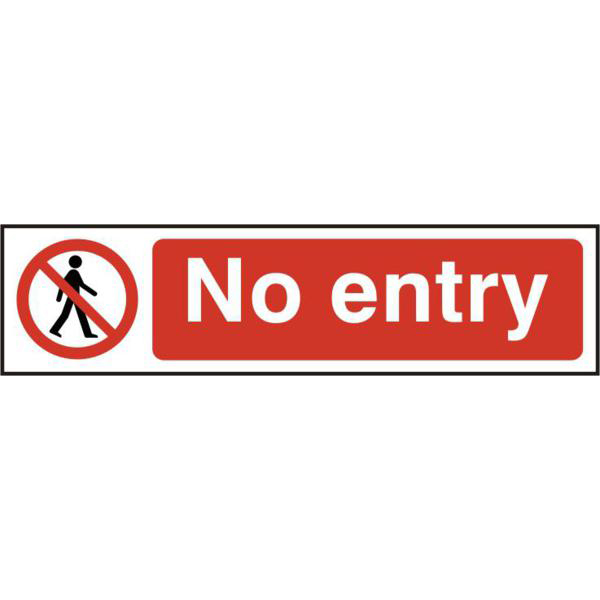 ASEC No Entry 200mm x 50mm PVC Self Adhesive Sign