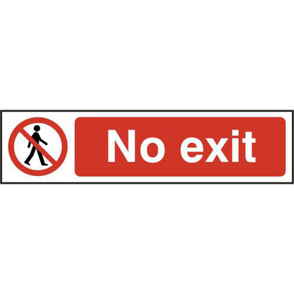 ASEC No Exit 200mm x 50mm PVC Self Adhesive Sign