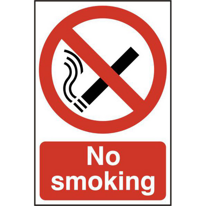 ASEC No Smoking 200mm x 300mm PVC Self Adhesive Sign