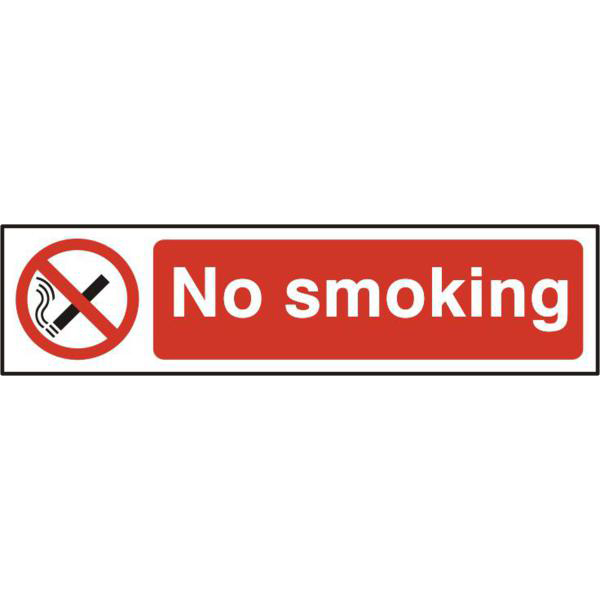 ASEC No Smoking 200mm x 50mm PVC Self Adhesive Sign