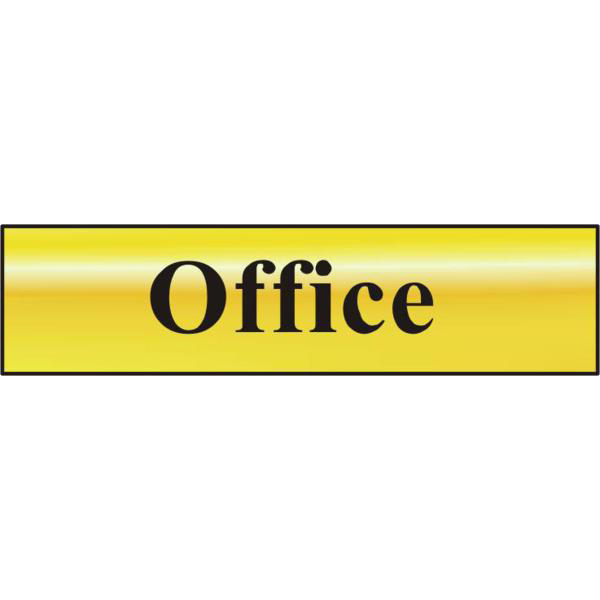 ASEC Office 200mm x 50mm Gold Self Adhesive Sign