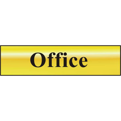 ASEC Office 200mm x 50mm Gold Self Adhesive Sign