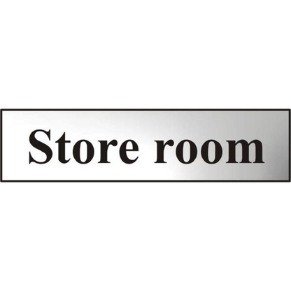 ASEC Store Room 200mm x 50mm Chrome Self Adhesive Sign