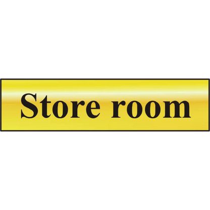 ASEC Store Room 200mm x 50mm Gold Self Adhesive Sign