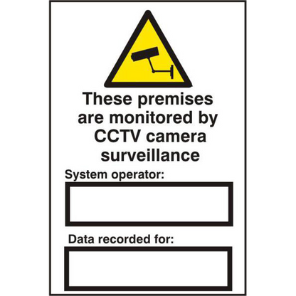 ASEC These Premises Are Monitored By CCTV Surveillance 200mm x 300mm PVC Self Adhesive Sign