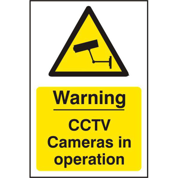 ASEC Warning CCTV Cameras in Operation 200mm x 300mm PVC Self Adhesive Sign