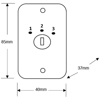 ASEC Three Position Key Switch Numbered