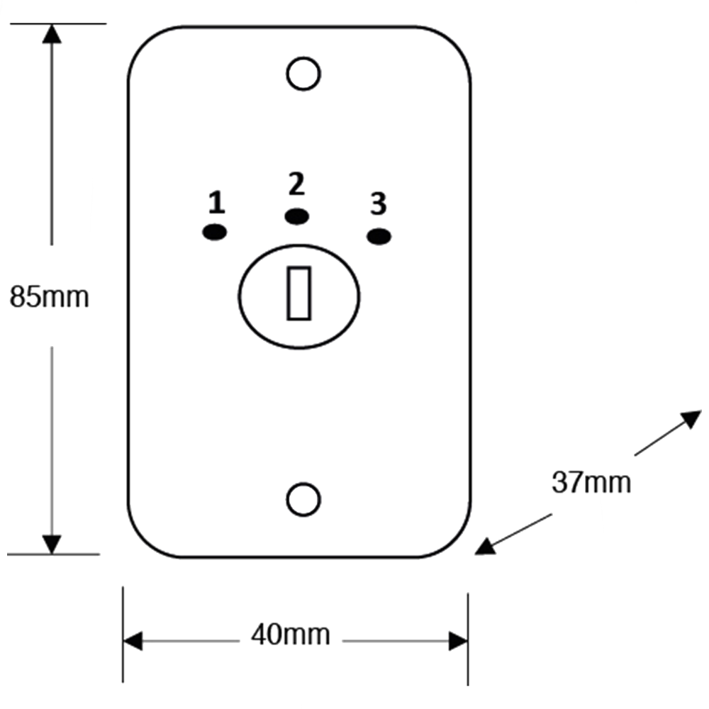 ASEC Three Position Key Switch Numbered