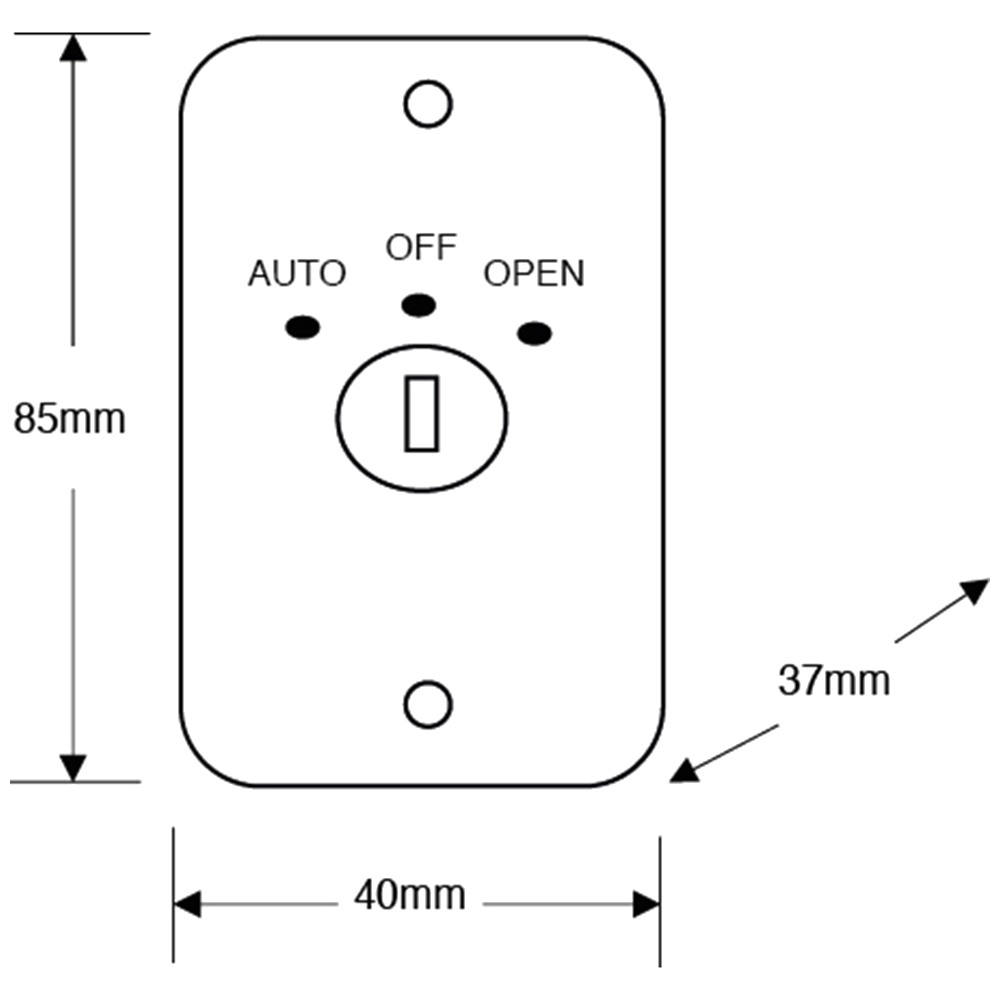 ASEC Three Position Key Switch Engraved