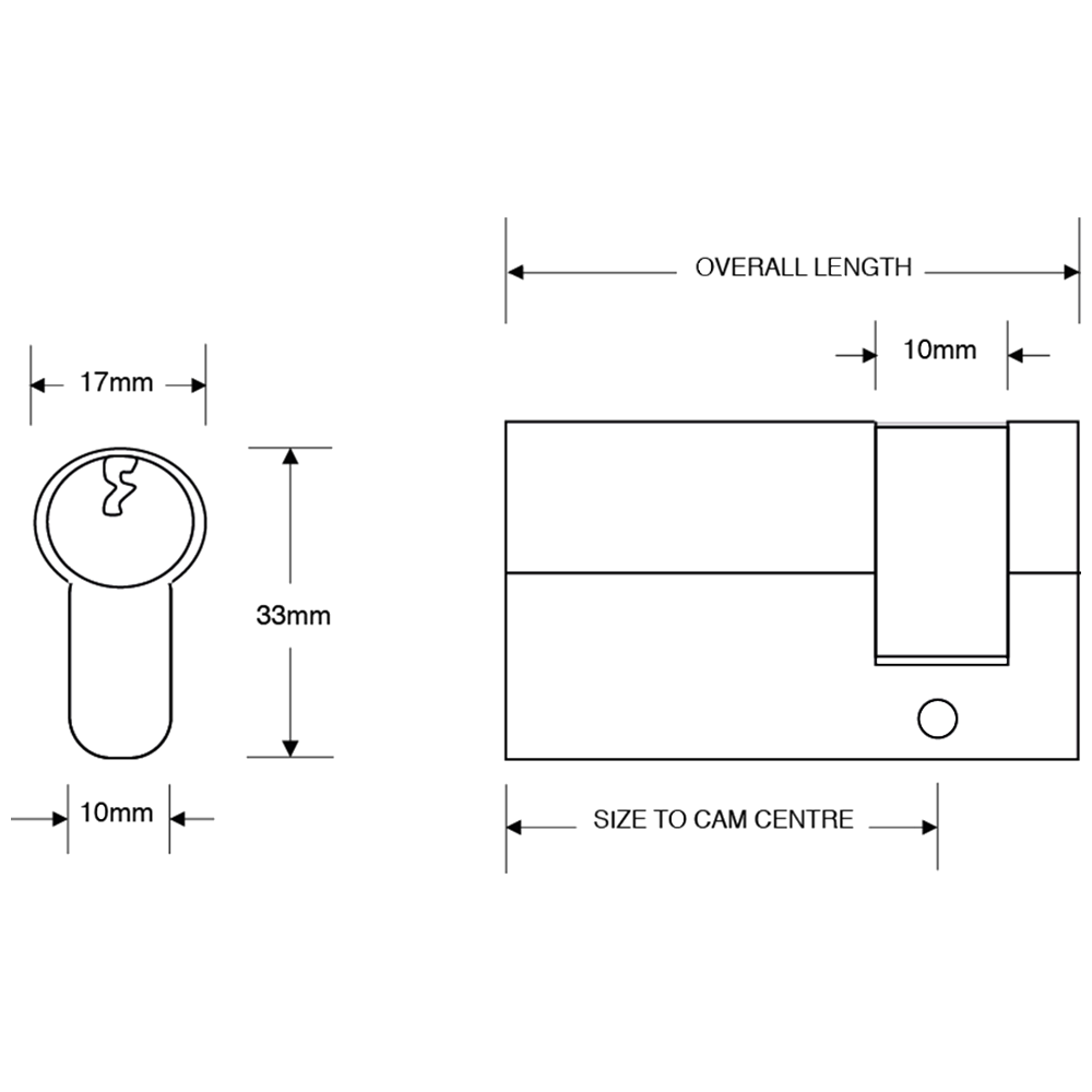 ASEC 5-Pin Euro Half Cylinder