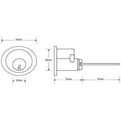 ASEC 5-Pin Rim Cylinder