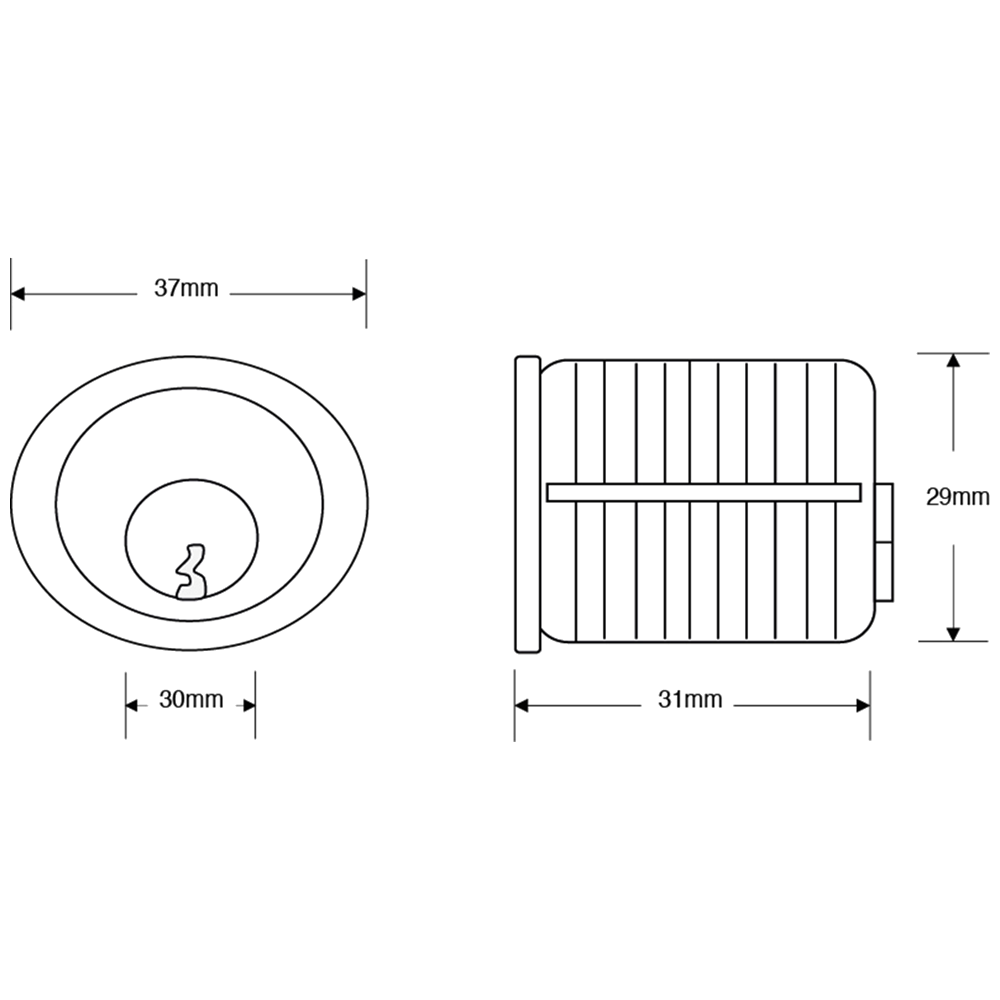 ASEC 5-Pin Screw-In Cylinder