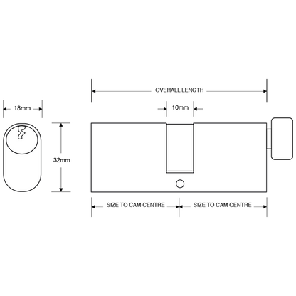 ASEC 6-Pin Oval Key & Turn Cylinder