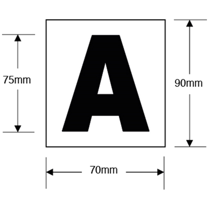 ASEC 75mm Brass Letters & Numerals