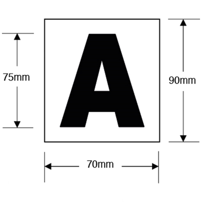 ASEC 75mm Chrome Letters & Numerals