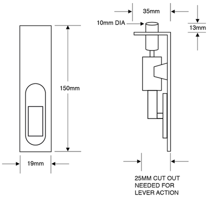 ASEC Aluminium Flush Bolt