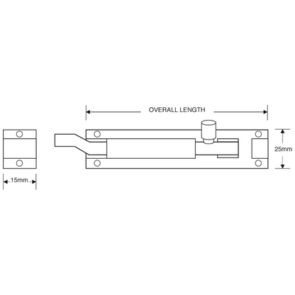 ASEC Aluminium Necked Barrel Bolt